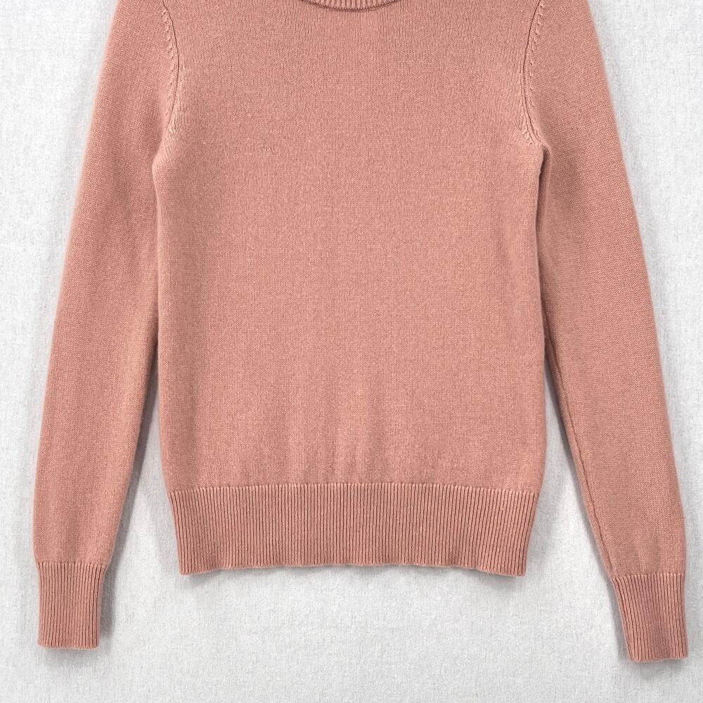 THEORY Salomina Tie Back Cashmere Sweater Women Small Pink Crew Neck Long Sleeve - Picture 7 of 15